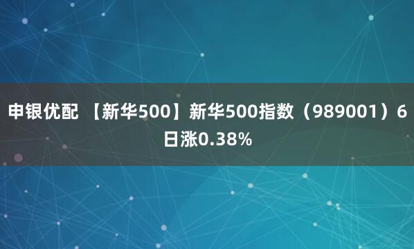 申银优配 【新华500】新华500指数（989001）6日涨0.38%