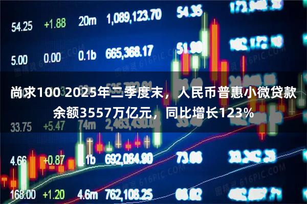 尚求100 2025年二季度末,人民币普惠小微贷款余额3557万亿元,同比增长123%